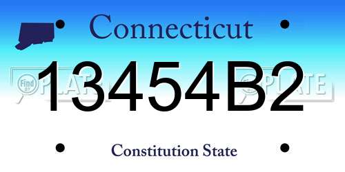 13454B2 Connecticut License Plate
