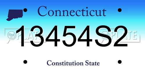 13454S2 Connecticut License Plate