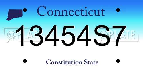 13454S7 Connecticut License Plate