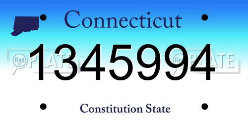 1345994 Connecticut License Plate