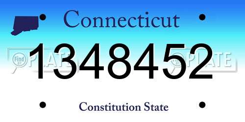 1348452 Connecticut License Plate