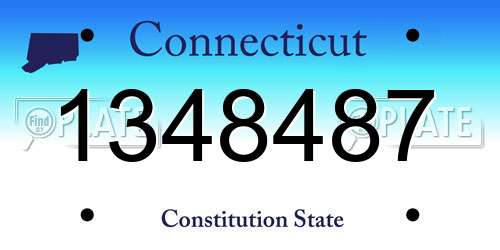 1348487 Connecticut License Plate