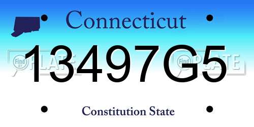 13497G5 Connecticut License Plate