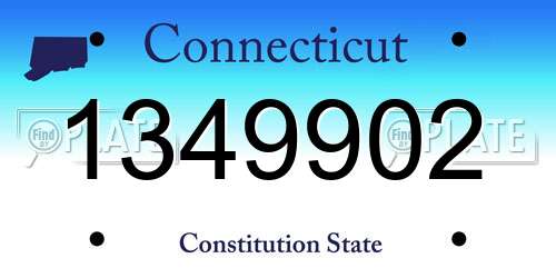 1349902 Connecticut License Plate