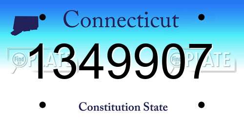1349907 Connecticut License Plate