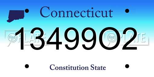 13499O2 Connecticut License Plate