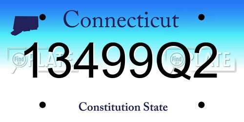 13499Q2 Connecticut License Plate