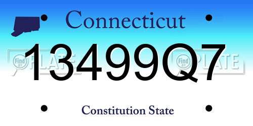 13499Q7 Connecticut License Plate