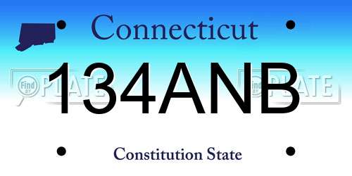 134ANB Connecticut License Plate