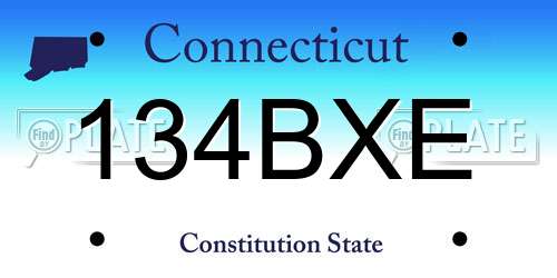 134BXE Connecticut License Plate