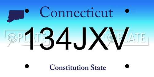 134JXV Connecticut License Plate