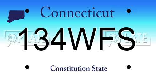 134WFS Connecticut License Plate