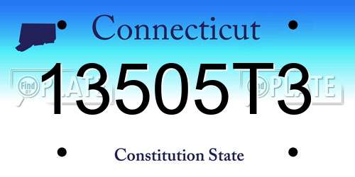13505T3 Connecticut License Plate