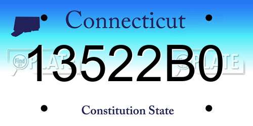 13522B0 Connecticut License Plate