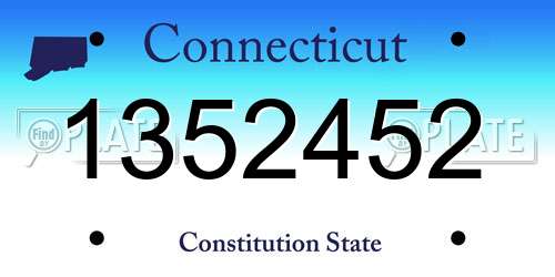 1352452 Connecticut License Plate