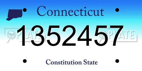 1352457 Connecticut License Plate