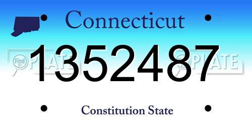 1352487 Connecticut License Plate