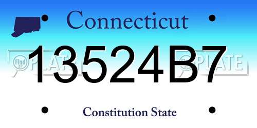 13524B7 Connecticut License Plate