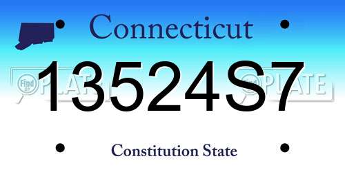 13524S7 Connecticut License Plate