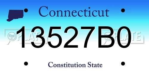 13527B0 Connecticut License Plate