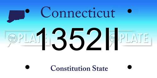 1352II Connecticut License Plate