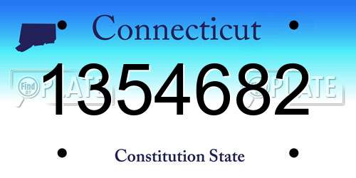 1354682 Connecticut License Plate