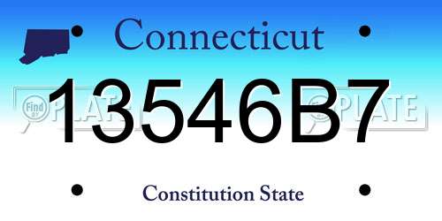 13546B7 Connecticut License Plate
