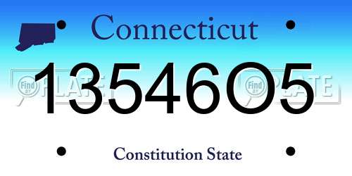 13546O5 Connecticut License Plate