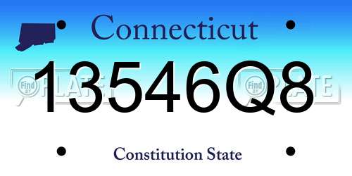 13546Q8 Connecticut License Plate