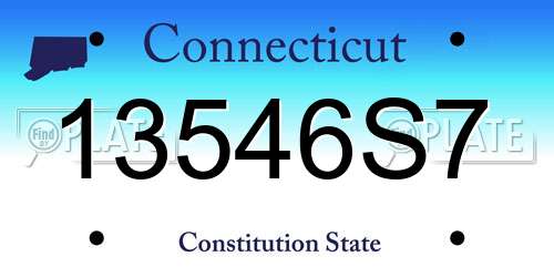 13546S7 Connecticut License Plate