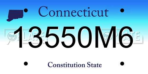 13550M6 Connecticut License Plate