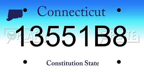 13551B8 Connecticut License Plate