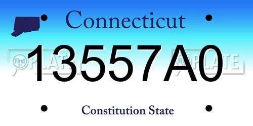 13557A0 Connecticut License Plate