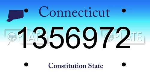 1356972 Connecticut License Plate