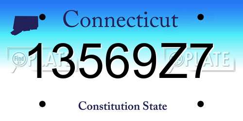 13569Z7 Connecticut License Plate