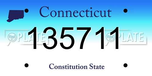 135711 Connecticut License Plate