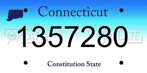 1357280 Connecticut License Plate