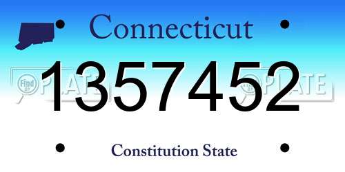 1357452 Connecticut License Plate