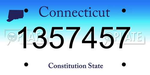 1357457 Connecticut License Plate