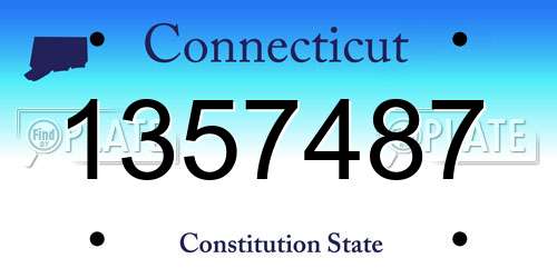 1357487 Connecticut License Plate