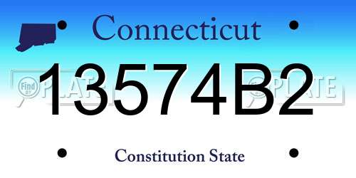 13574B2 Connecticut License Plate