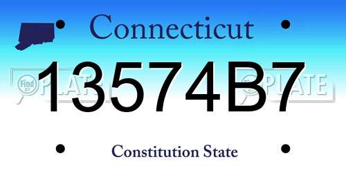 13574B7 Connecticut License Plate