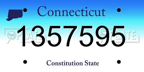 1357595 Connecticut License Plate