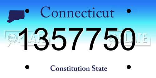 1357750 Connecticut License Plate
