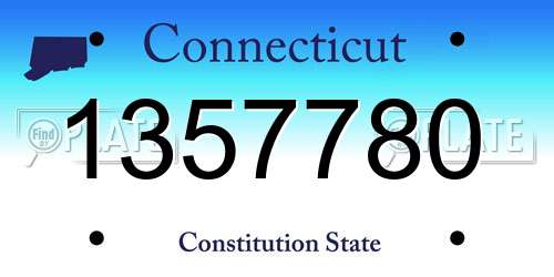 1357780 Connecticut License Plate