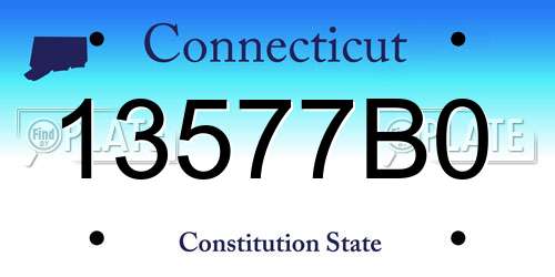 13577B0 Connecticut License Plate