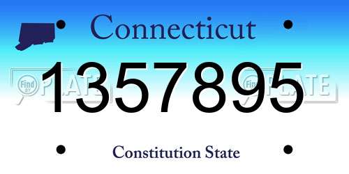 1357895 Connecticut License Plate