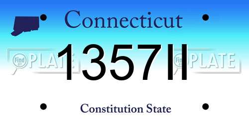 1357II Connecticut License Plate