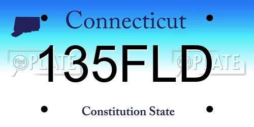 135FLD Connecticut License Plate