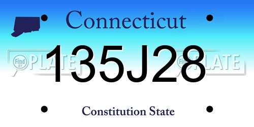 135J28 Connecticut License Plate